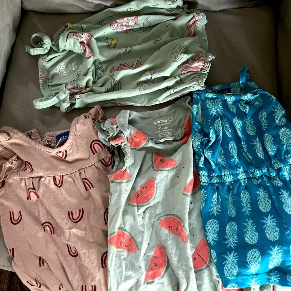 0-3 girl romper bundle
